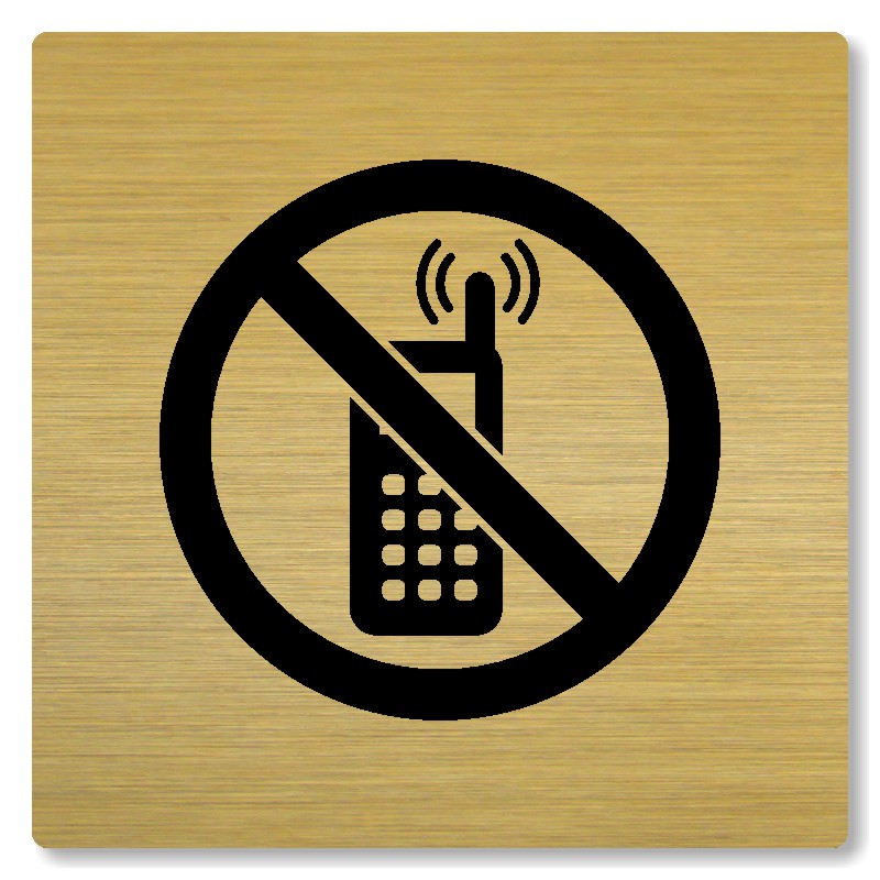 Zákaz telefonování, 148x148mm, zlatá, Nevada
